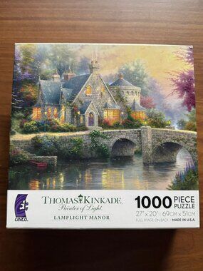 Thomas Kinkade Lamplight Manor 1000 Piece Jigsaw Puzzle Sealed - Brand New